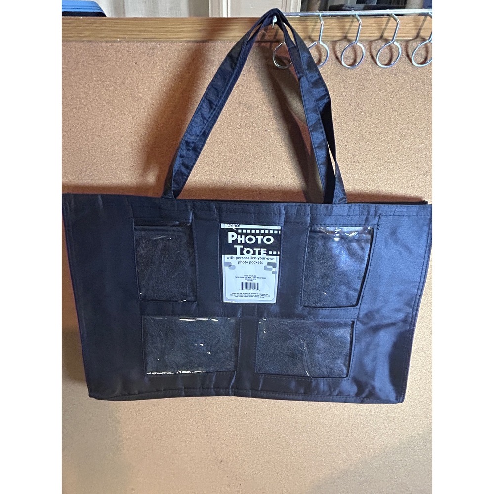 Darice Photo Tote Bag Womens OS Black Like New Personalized Pockets Nylon DIY